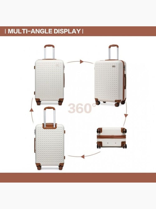 Valise - 75x48x29 cm, rigide abs + pc, 4 roues 360°, serrure tsa - kono - Kiabi Valise - 75x48x29 cm, rigide abs + pc, 4 roues 360°, serrure tsa - kono - Kiabi