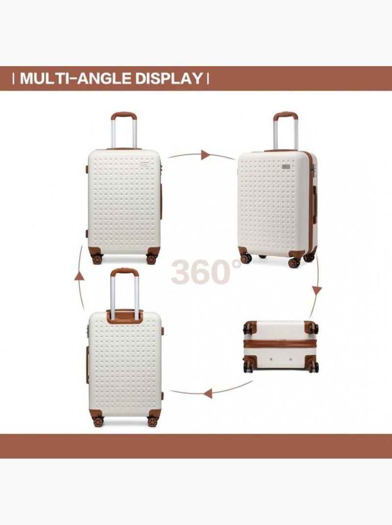 Valise - 75x48x29 cm, rigide abs + pc, 4 roues 360°, serrure tsa - kono Beige - Kiabi