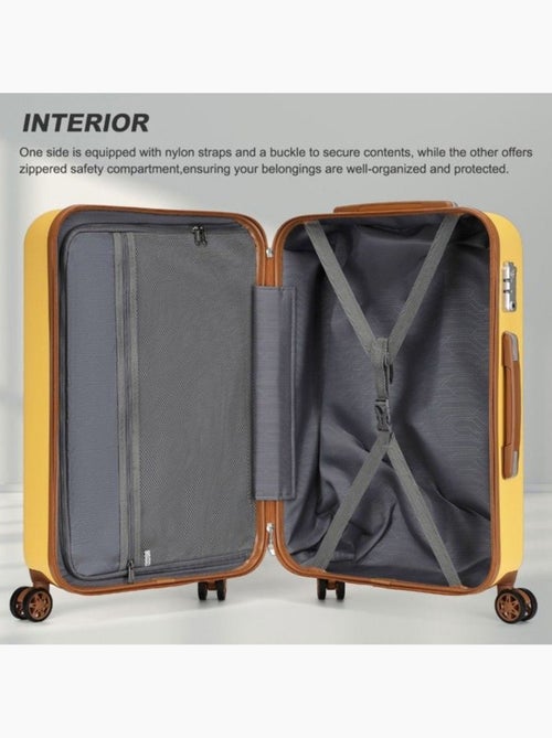 Valise - 75x48x29 cm, rigide abs + pc, 4 roues 360°, serrure tsa - kono - Kiabi Valise - 75x48x29 cm, rigide abs + pc, 4 roues 360°, serrure tsa - kono - Kiabi