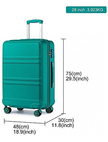Valise - 75x48x30 cm rigide 100 l tsa - kono