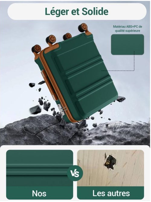 Valise - 75x48x30 cm, rigide abs + pc, 4 roues 360°, serrure tsa - kono - Kiabi Valise - 75x48x30 cm, rigide abs + pc, 4 roues 360°, serrure tsa - kono - Kiabi