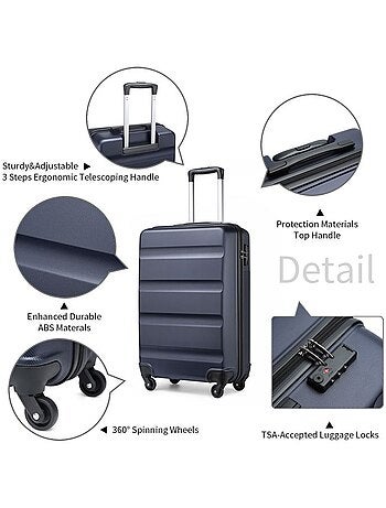 Valise - 75x51x28 cm rigide 100 l tsa - kono