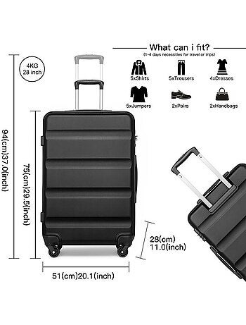 Valise - 75x51x28 cm rigide 100 l tsa - kono