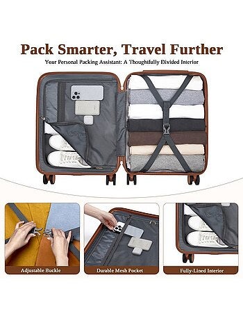 Valise - 76.5x50.5x29 cm, abs + pc, 4 roues 360° - kono