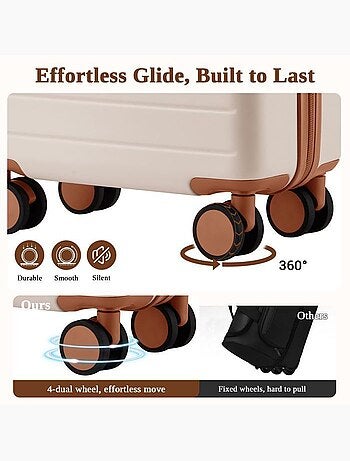 Valise - 76.5x50.5x29 cm, abs + pc, 4 roues 360° - kono