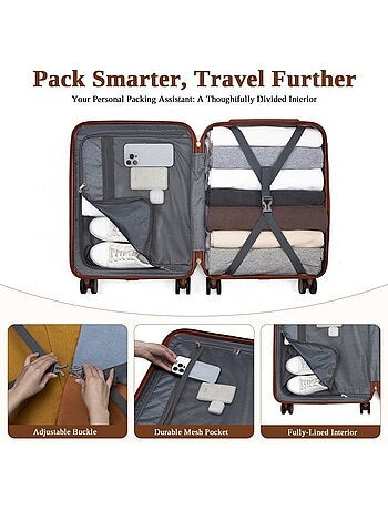 Valise - 76.5x50.5x29 cm, abs + pc, 4 roues 360° - kono