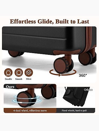 Valise - 76.5x50.5x29 cm, abs + pc, 4 roues 360° - kono