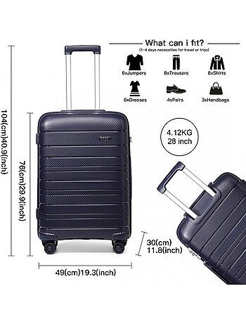 Valise - 76x49x30 cm rigide 100 l tsa - kono
