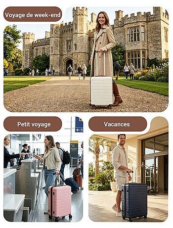 Valise - 76x50x29 cm, rigide abs, 4 roues 360°, serrure à code - kono