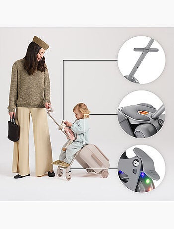 Valise Cabine Enfant Kinderkraft CABBY 2 en 1 porteur avec siège pliable compacte 20l