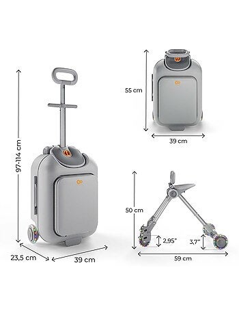 Valise Cabine Enfant Kinderkraft CABBY 2 en 1 porteur avec siège pliable compacte 20l