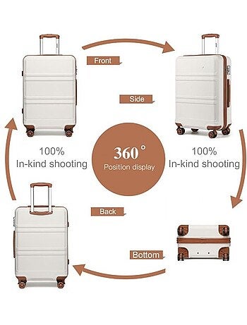 Valise cabine - 40/22/55 cm abs 4 roulettes serrure tsa - kono