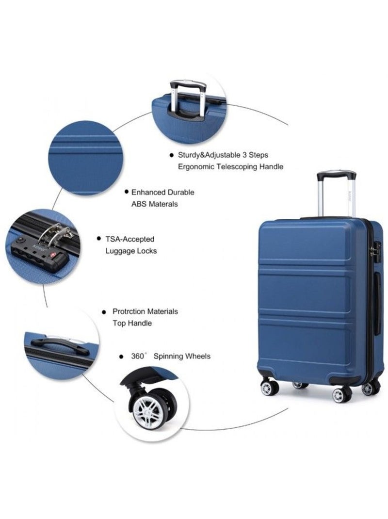 Valise cabine - 40/22/55 cm abs 4 roulettes serrure tsa - kono Bleu - Kiabi