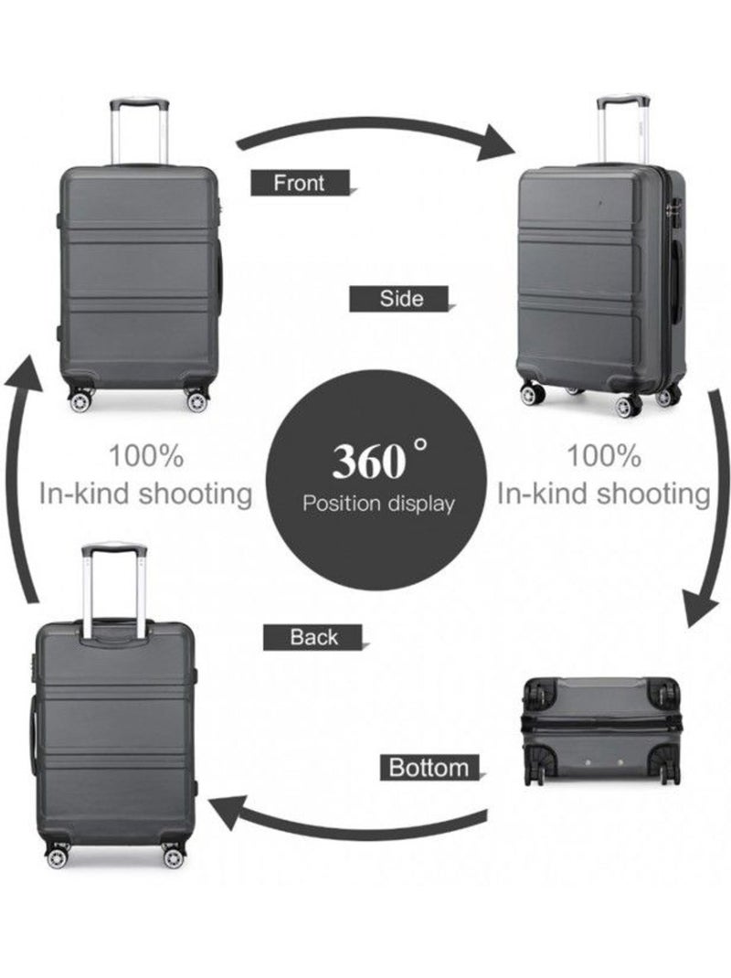 Valise cabine - 40/22/55 cm abs 4 roulettes serrure tsa - kono Gris - Kiabi