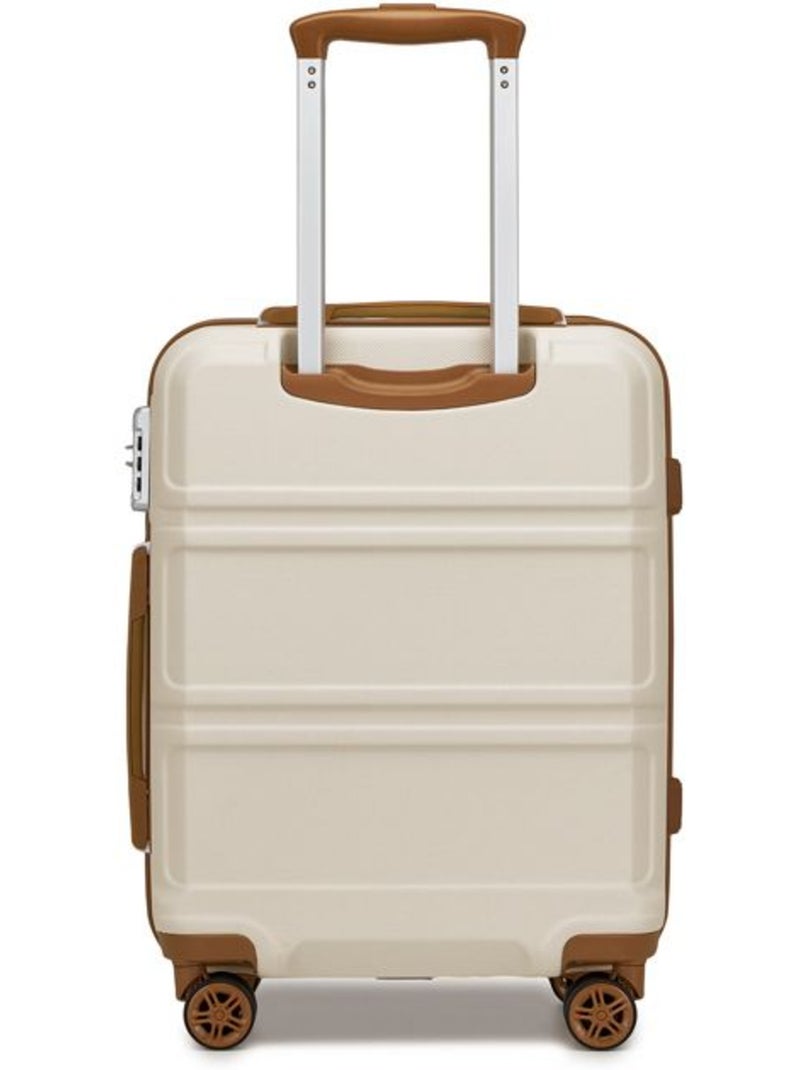 Valise cabine - 40/22/55 cm abs+pc 4 roulettes serrure tsa - kono Beige - Kiabi