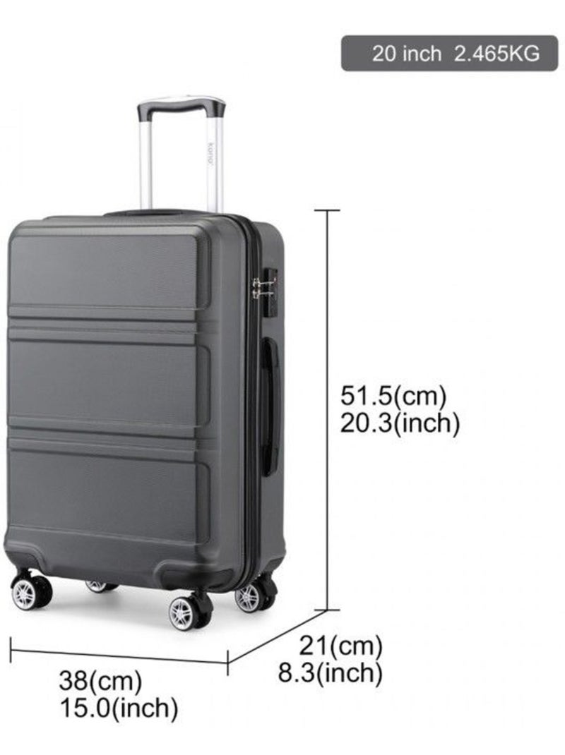 Valise cabine - 40/22/55 cm abs+pc 4 roulettes serrure tsa - kono Gris - Kiabi