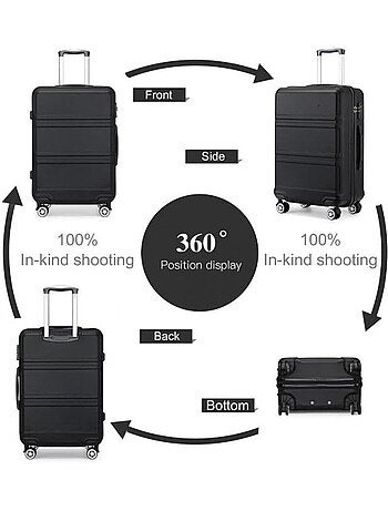 Valise cabine - 40/22/55 cm abs+pc 4 roulettes serrure tsa - kono