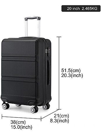 Valise cabine - 40/22/55 cm abs+pc 4 roulettes serrure tsa - kono