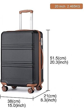 Valise cabine - 40/22/55 cm abs+pc 4 roulettes serrure tsa - kono