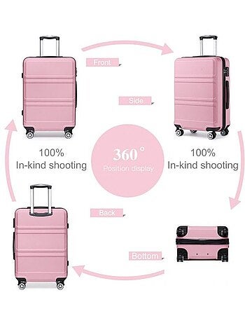Valise cabine - 40/22/55 cm abs+pc 4 roulettes serrure tsa - kono