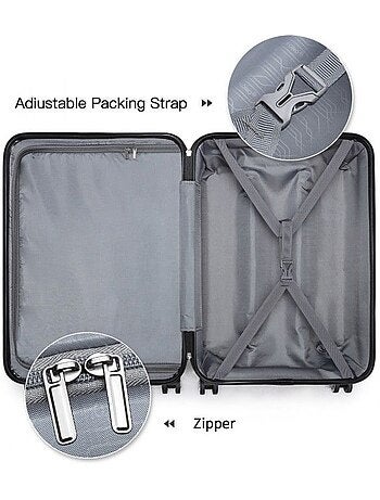 Valise cabine - 40/22/55 cm abs+pc 4 roulettes serrure tsa - kono