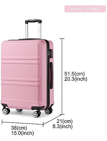 Valise cabine - 40/22/55 cm abs+pc 4 roulettes serrure tsa - kono