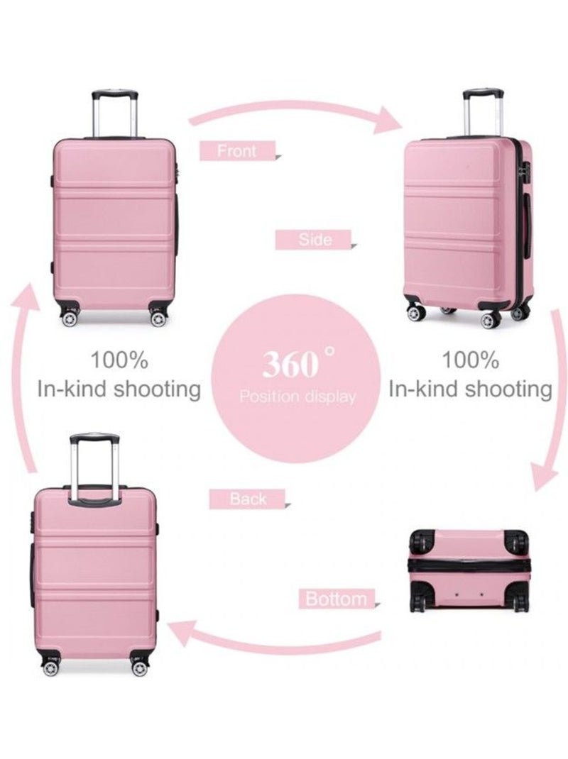 Valise cabine - 40/22/55 cm abs+pc 4 roulettes serrure tsa - kono Rose - Kiabi