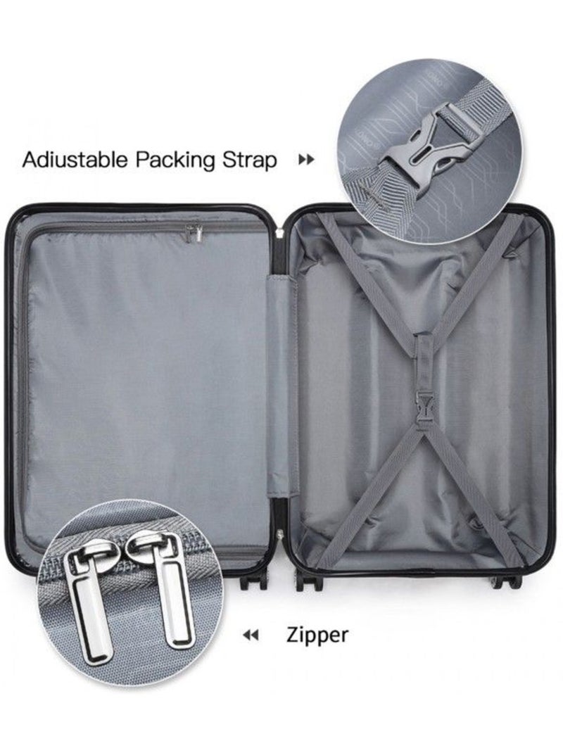 Valise cabine - 40/22/55 cm abs+pc 4 roulettes serrure tsa - kono Rose - Kiabi