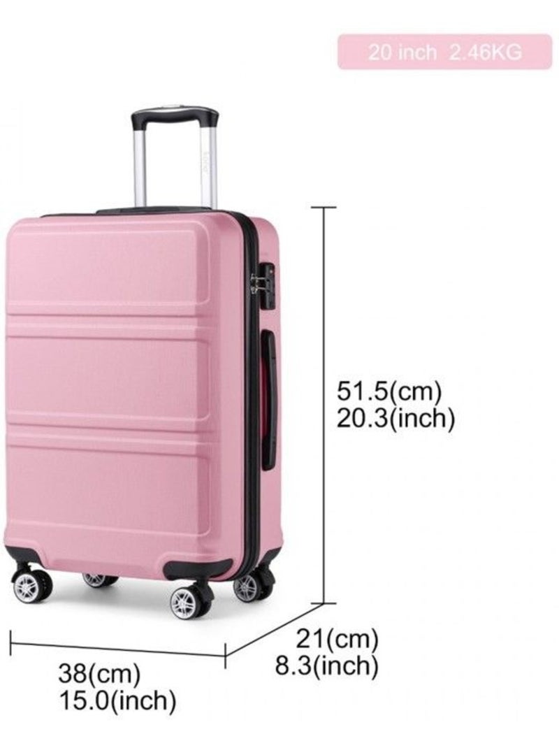 Valise cabine - 40/22/55 cm abs+pc 4 roulettes serrure tsa - kono Rose - Kiabi