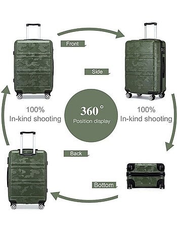 Valise cabine - 40/22/55 cm abs+pc 4 roulettes serrure tsa - kono