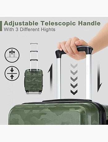 Valise cabine - 40/22/55 cm abs+pc 4 roulettes serrure tsa - kono