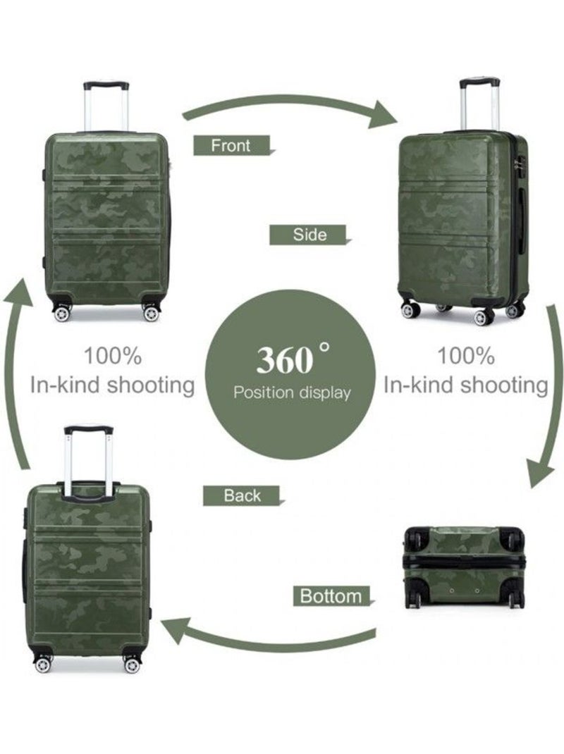 Valise cabine - 40/22/55 cm abs+pc 4 roulettes serrure tsa - kono Vert - Kiabi