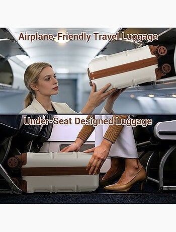 Valise cabine - 44x30.5x20 cm, rigide abs, 4 roues 360°, serrure tsa - kono