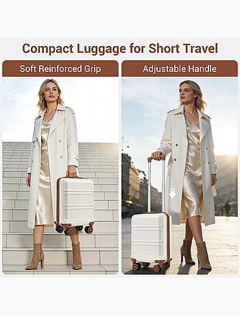 Valise cabine - 44x30.5x20 cm, rigide abs, 4 roues 360°, serrure tsa - kono