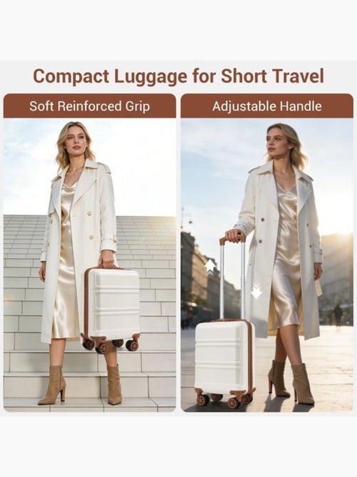 Valise cabine - 44x30.5x20 cm, rigide abs, 4 roues 360°, serrure tsa - kono - Kiabi Valise cabine - 44x30.5x20 cm, rigide abs, 4 roues 360°, serrure tsa - kono - Kiabi
