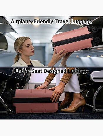 Valise cabine - 44x30.5x20 cm, rigide abs, 4 roues 360°, serrure tsa - kono