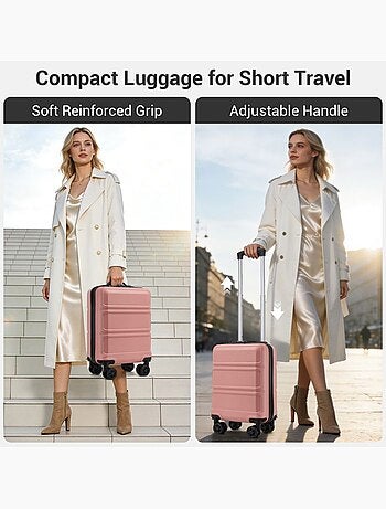 Valise cabine - 44x30.5x20 cm, rigide abs, 4 roues 360°, serrure tsa - kono