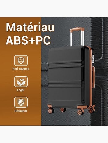 Valise cabine - 45.5x35.5x20 cm abs 4 roulettes serrure tsa - kono