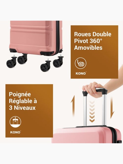 Valise cabine - 45.5x35.5x20 cm, rigide abs, 4 roues, serrure tsa - kono - Kiabi Valise cabine - 45.5x35.5x20 cm, rigide abs, 4 roues, serrure tsa - kono - Kiabi