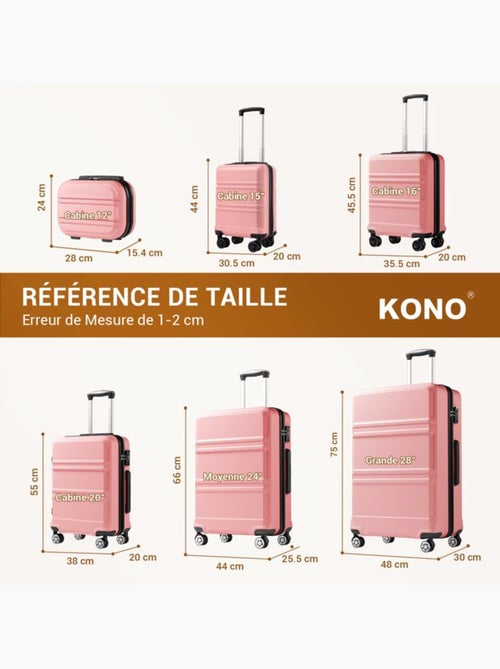 Valise cabine - 45.5x35.5x20 cm, rigide abs, 4 roues, serrure tsa - kono - Kiabi Valise cabine - 45.5x35.5x20 cm, rigide abs, 4 roues, serrure tsa - kono - Kiabi