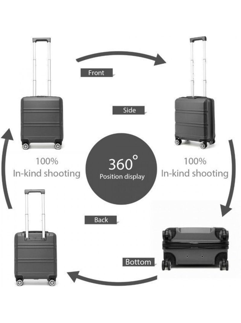 Valise cabine - 45x20x35 cm abs 4 roulettes serrure tsa - kono Gris - Kiabi