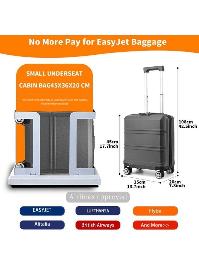 Valise cabine - 45x20x35 cm abs 4 roulettes serrure tsa - kono Gris - Kiabi