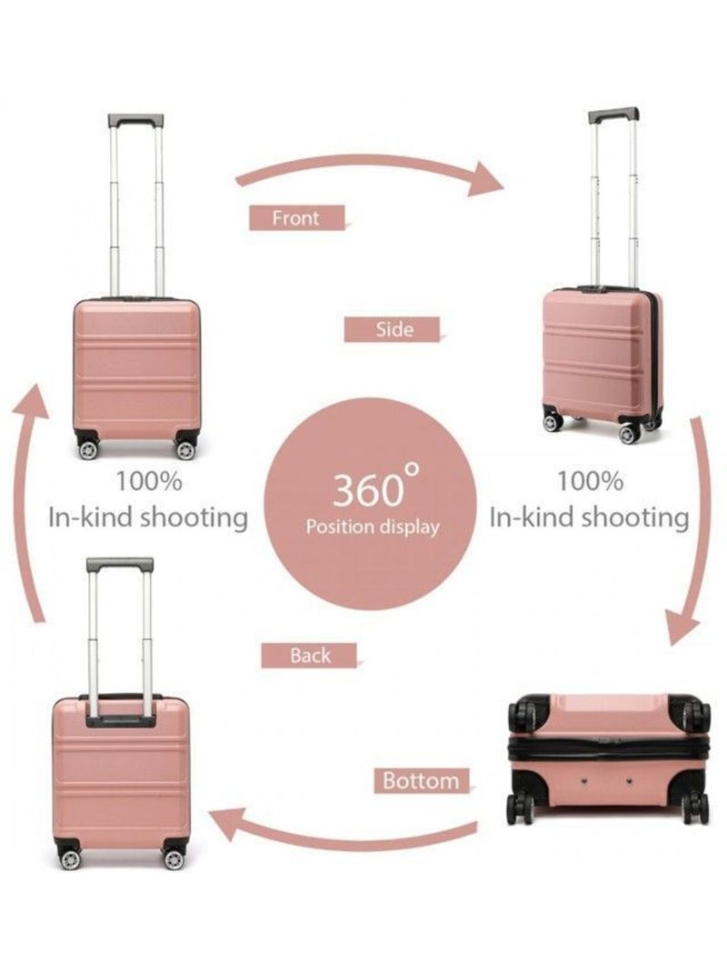 Valise cabine - 45x20x35 cm abs 4 roulettes serrure tsa - kono Rose - Kiabi