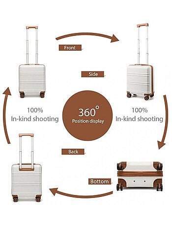 Valise cabine - 45x35x20 cm abs 4 roulettes serrure tsa - kono