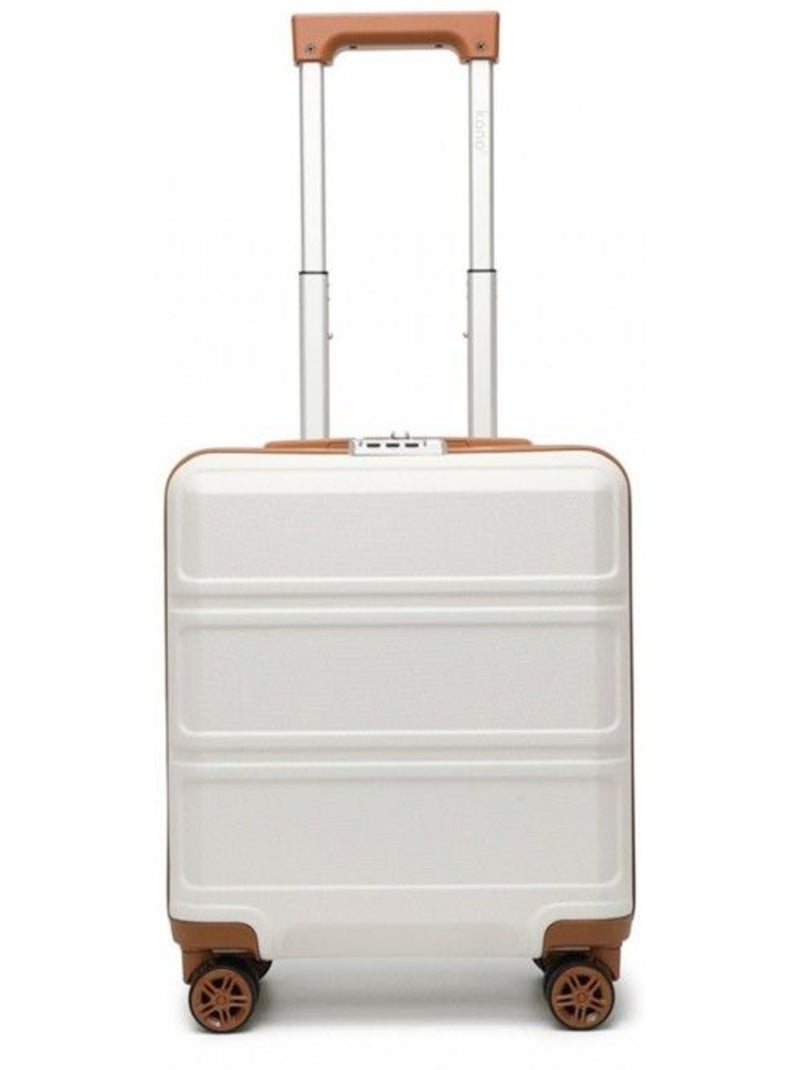 Valise cabine - 45x35x20 cm abs 4 roulettes serrure tsa - kono Blanc - Kiabi