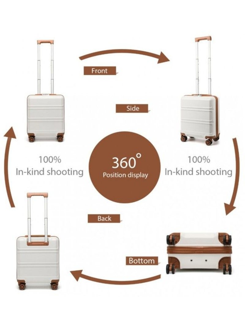 Valise cabine - 45x35x20 cm abs 4 roulettes serrure tsa - kono Blanc - Kiabi
