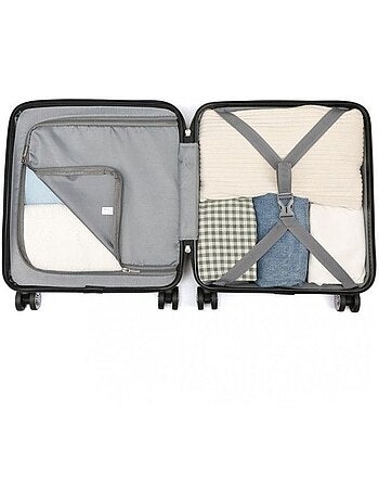 Valise cabine - 45x35x20 cm abs 4 roulettes serrure tsa - kono