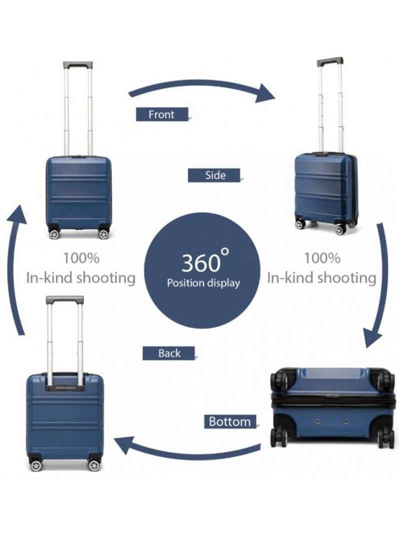 Valise cabine - 45x35x20 cm abs 4 roulettes serrure tsa - kono Bleu - Kiabi