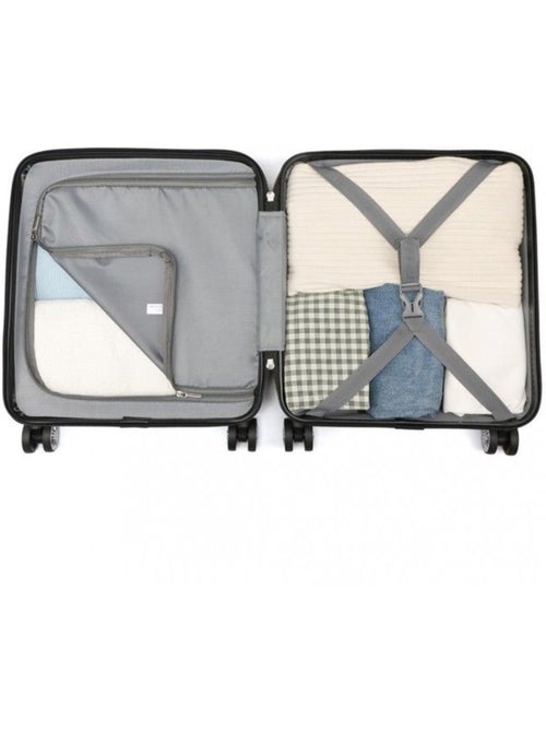 Valise cabine - 45x35x20 cm abs 4 roulettes serrure tsa - kono - Kiabi Valise cabine - 45x35x20 cm abs 4 roulettes serrure tsa - kono - Kiabi