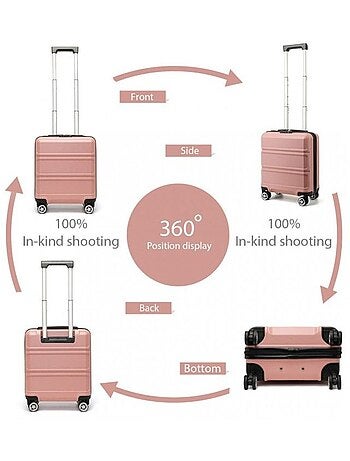 Valise cabine - 45x35x20 cm abs 4 roulettes serrure tsa - kono